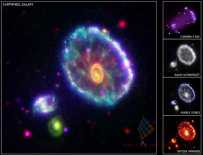 4大天文望远镜联手拍出车轮星系彩照
